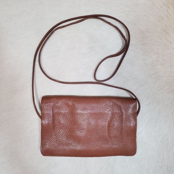 Fossil Crossbody Organizer Purse Women’s Small Brown Leather Shoulder Bag Boho - Picture 3 of 10